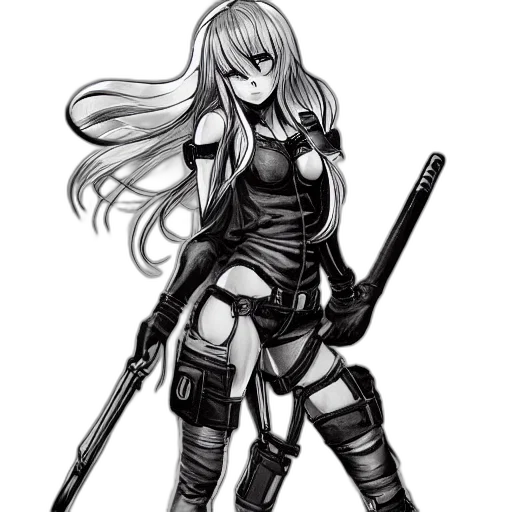 weapon, sword, staff, fantasy art, concept art, anime, comic book art, monochrome transparent PNG cut-out