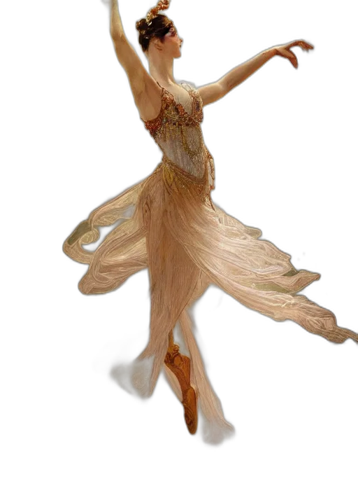 dress, staff, creature, hair transparent PNG cut-out