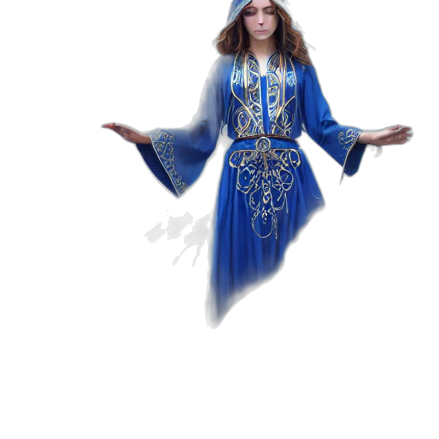dress, staff, jewelry, crown, fantasy art, concept art, pixel art, 3d render transparent PNG cut-out