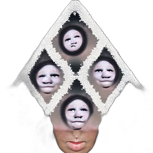 mask, face, crown, hat, 3d render, vaporwave, photorealistic, concept art transparent PNG cut-out