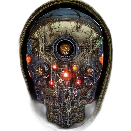 robot, mask, face, crown transparent PNG cut-out