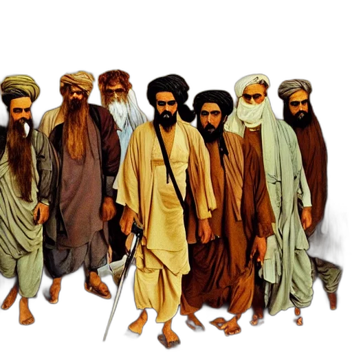 staff, weapon, concept art, oil painting, taliban, salvador, dali, trending transparent PNG cut-out