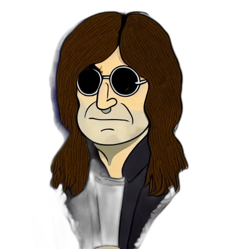 jacket, cartoon, comic book art, photorealistic, concept art, john, lennon, style transparent PNG cut-out
