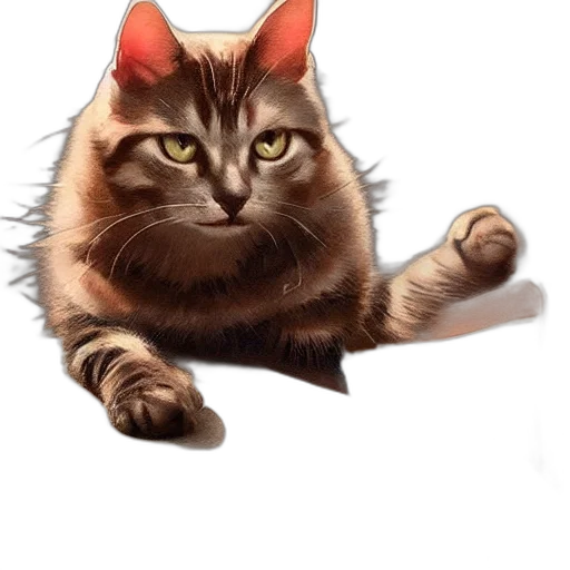 animal, staff, creature, photorealistic, concept art, watercolor, pixel art, cat transparent PNG cut-out