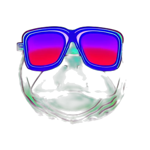 mask, vaporwave, 3d render, concept art, cyberpunk, turtle, wearing, sunglasses transparent PNG cut-out