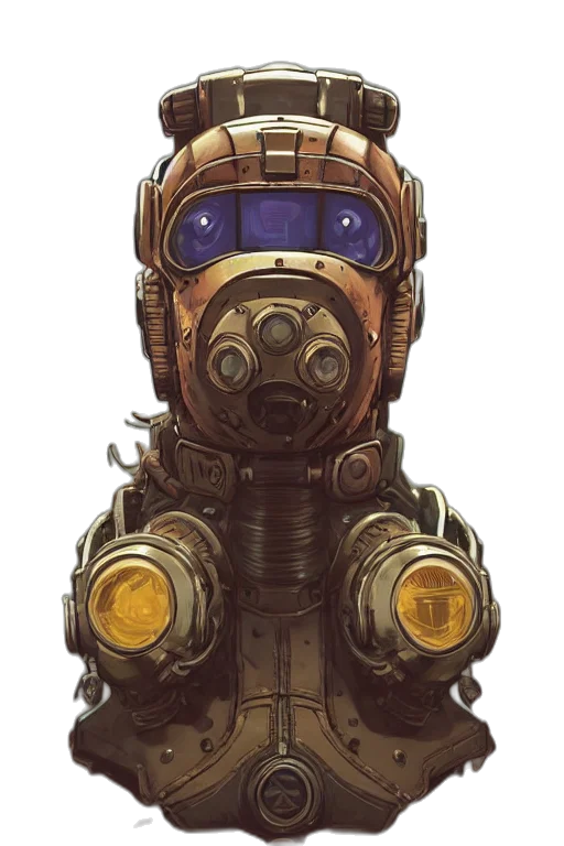 robot, mask, face, weapon transparent PNG cut-out