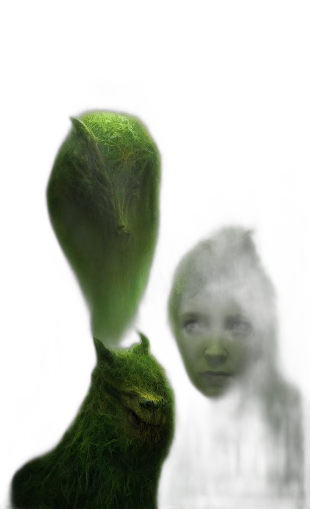 face, creature, mask, hair, photorealistic, concept art, 3d render, fantasy art transparent PNG cut-out