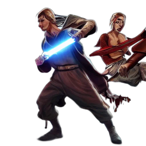 concept art, fantasy art, comic book art, jedi transparent PNG cut-out