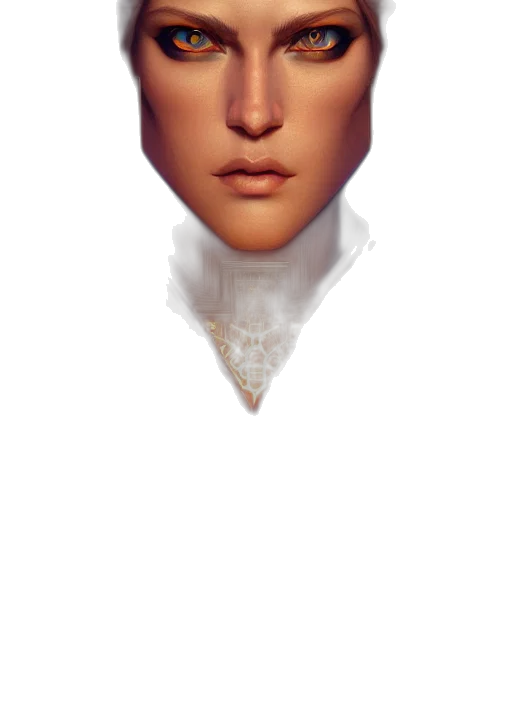 face, mask, crown, staff, photorealistic, concept art, fantasy art, 3d render transparent PNG cut-out