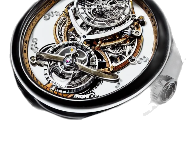 jewelry, photorealistic, retro, futuristic, tourbillon, watch, extremely, detailed transparent PNG cut-out