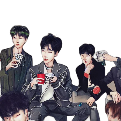 concept art, pixel art, cup, coffee transparent PNG cut-out