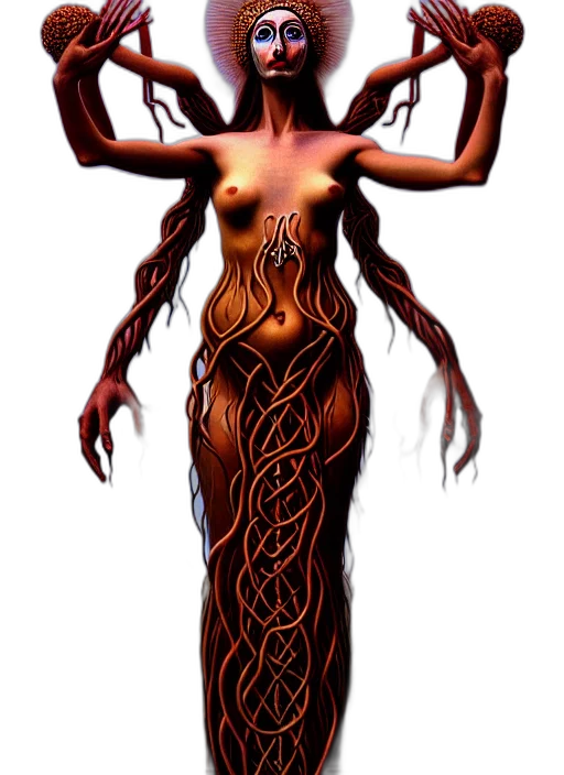 dress, creature, hair, concept art transparent PNG cut-out