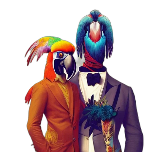 mask, animal, jacket, concept art transparent PNG cut-out
