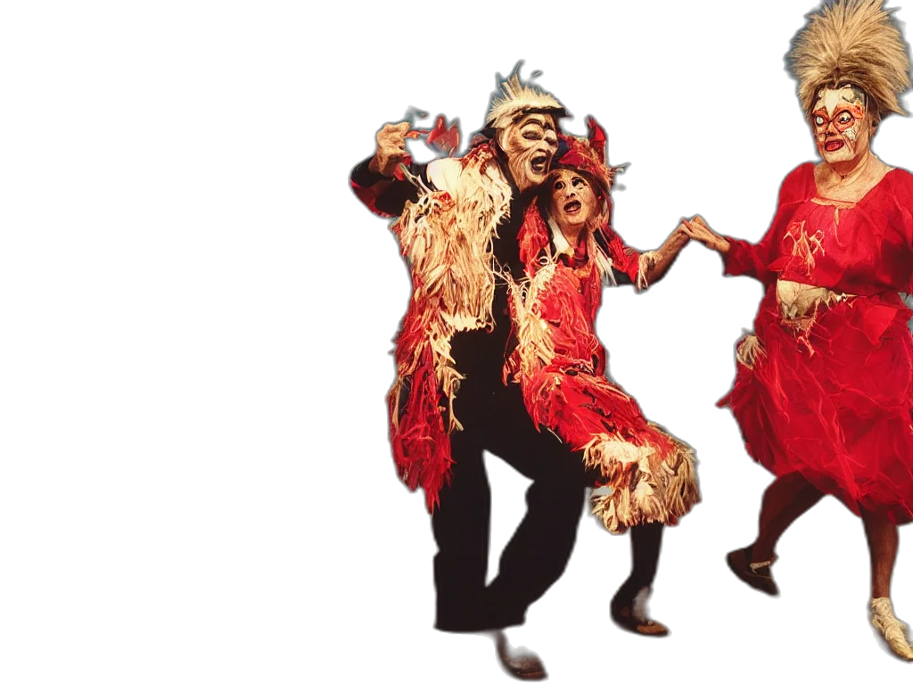 couple, grandparents, years, old, wearing, cursed, costumes, dancing transparent PNG cut-out