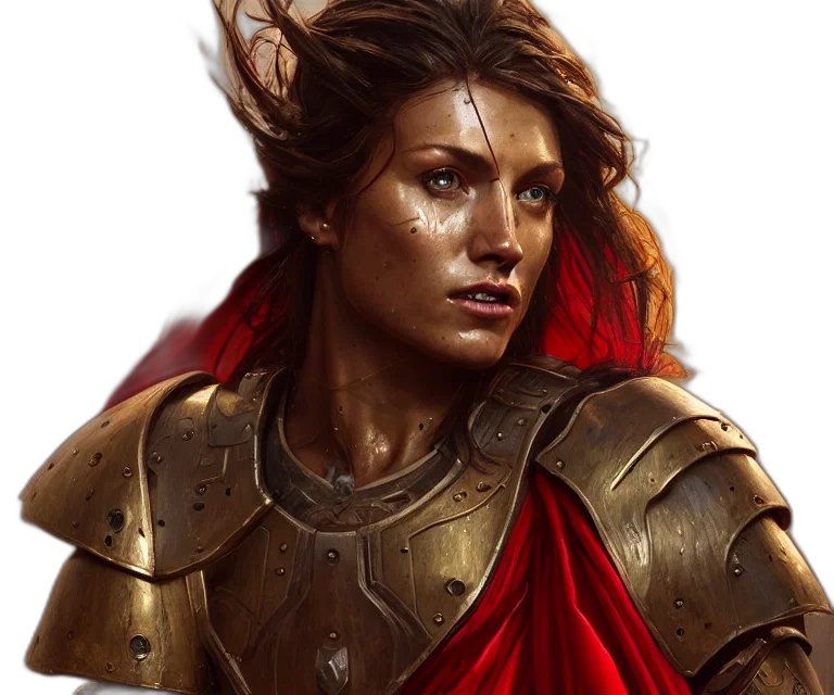 face, fantasy art, concept art, photorealistic, comic book art, red, golden, epic transparent PNG cut-out