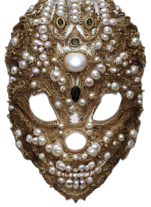 mask, jewelry, face, crown, hyperrealism, detailed, textures, award transparent PNG cut-out