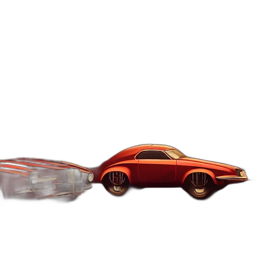 car, hair, weapon, 3d render, concept art, photorealistic, retro, futuristic transparent PNG cut-out