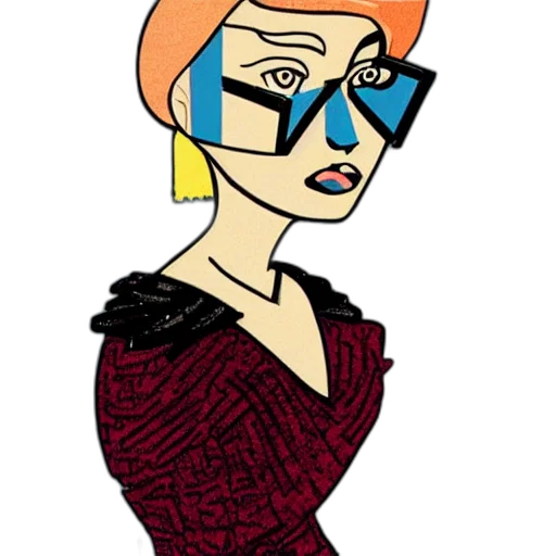dress, jewelry, cartoon, comic book art, concept art, pixel art, stylized, portrait transparent PNG cut-out