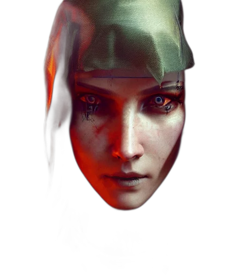 face, hat, mask, robot, concept art, cyberpunk, photorealistic, fantasy art transparent PNG cut-out