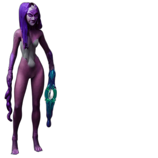 creature, staff, concept art, 3d render transparent PNG cut-out