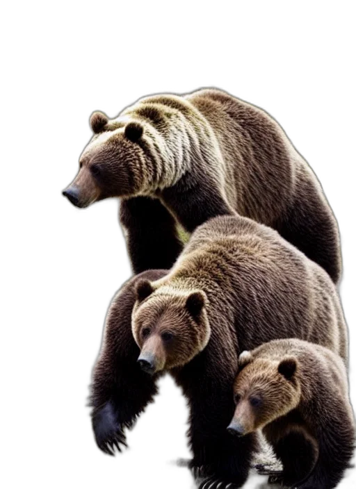 animal, jewelry, photorealistic, 3d render, concept art, earth tones, grizzly, bear transparent PNG cut-out