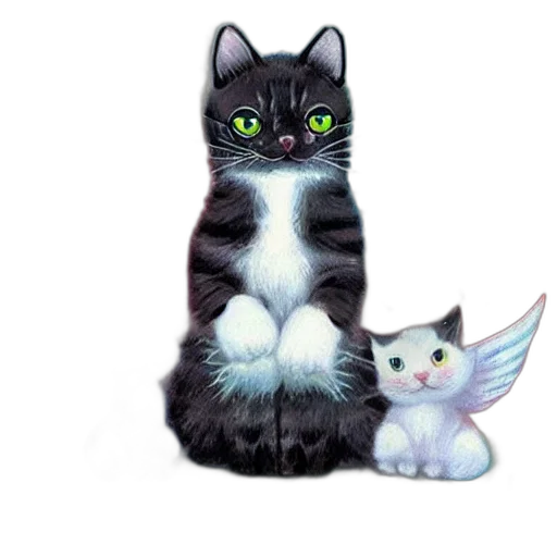 animal, staff, pixel art, concept art, fantasy art, photorealistic, cute, cats transparent PNG cut-out