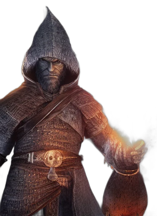 sword, jacket, concept art, 3d render transparent PNG cut-out