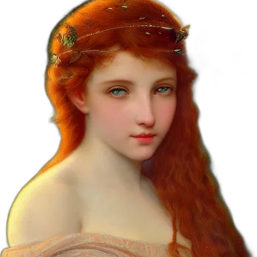 crown, face, dress, hair, oil painting, photorealistic, fantasy art, concept art transparent PNG cut-out