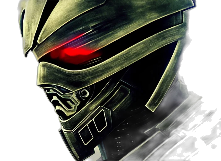 robot, mask, face, concept art, comic book art, cyberpunk, pixel art, film transparent PNG cut-out