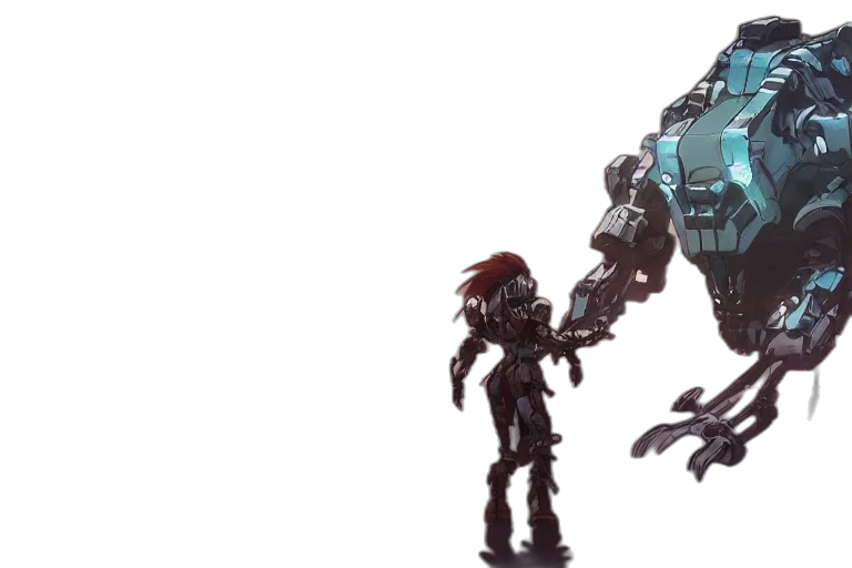 robot, weapon, concept art, 3d render, pixel art, fantasy art, outer space, stalker transparent PNG cut-out