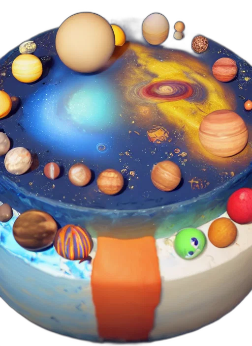 food, 3d render, concept art, outer space transparent PNG cut-out