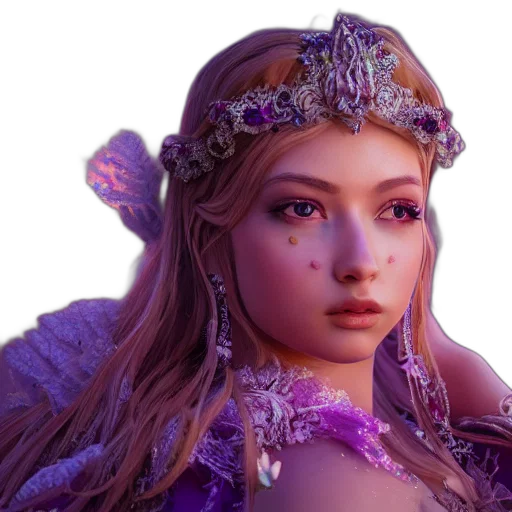 crown, jewelry, face, fantasy art transparent PNG cut-out
