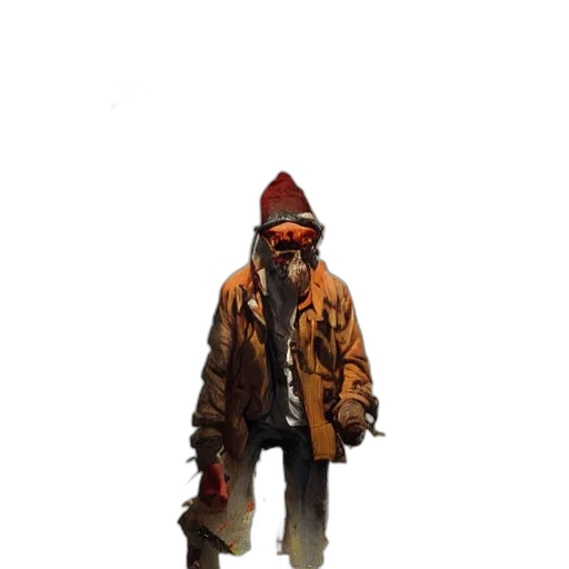 jacket, staff, mask, hat transparent PNG cut-out