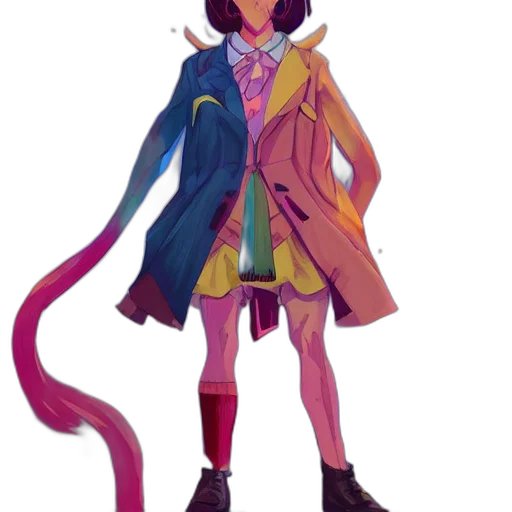 jacket, staff, creature, dress transparent PNG cut-out