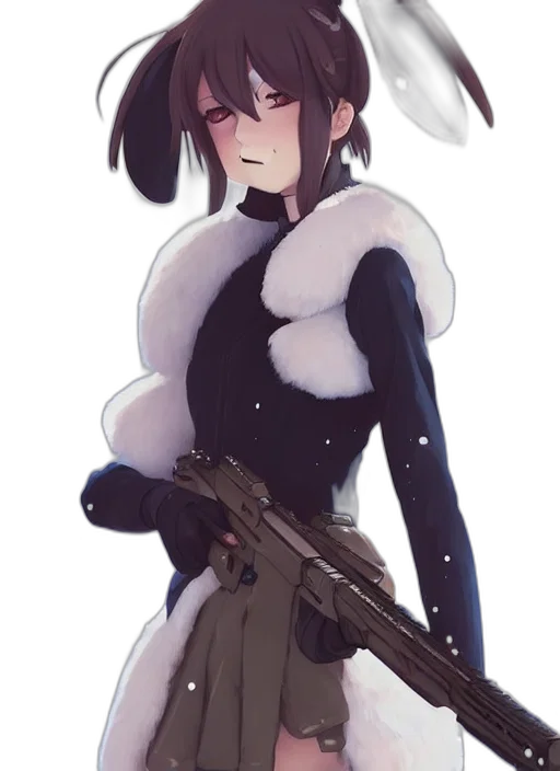 weapon, staff, jacket, animal, anime, concept art, cartoon, watercolor transparent PNG cut-out
