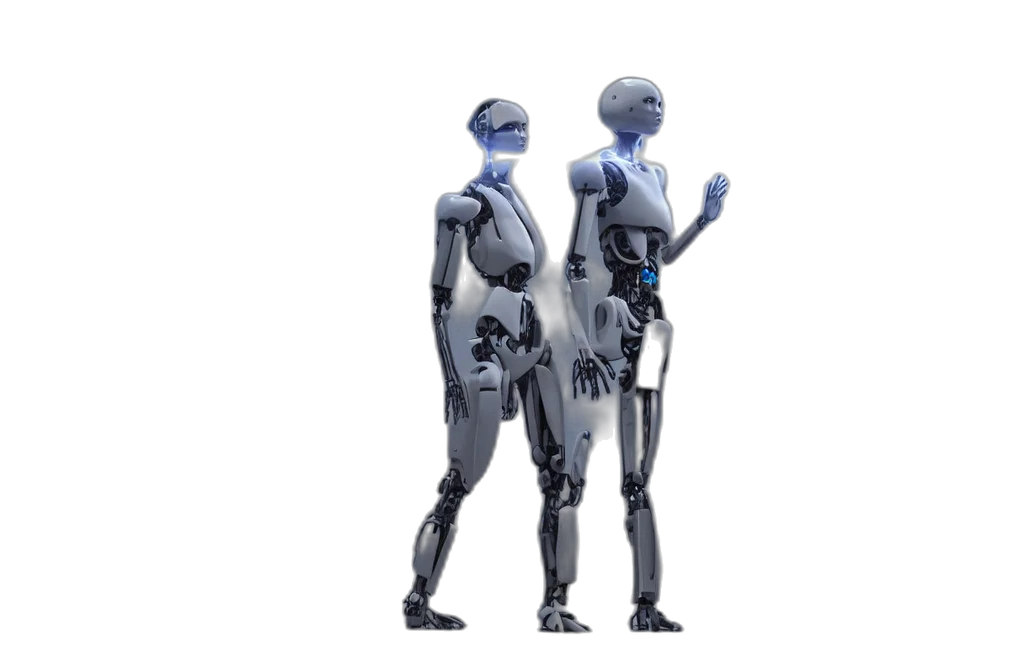 robot, concept art, 3d render, cyberpunk transparent PNG cut-out