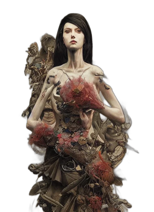dress, jewelry, creature, fantasy art transparent PNG cut-out