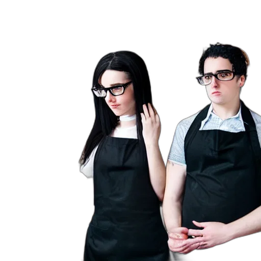 staff, three, friends, working transparent PNG cut-out