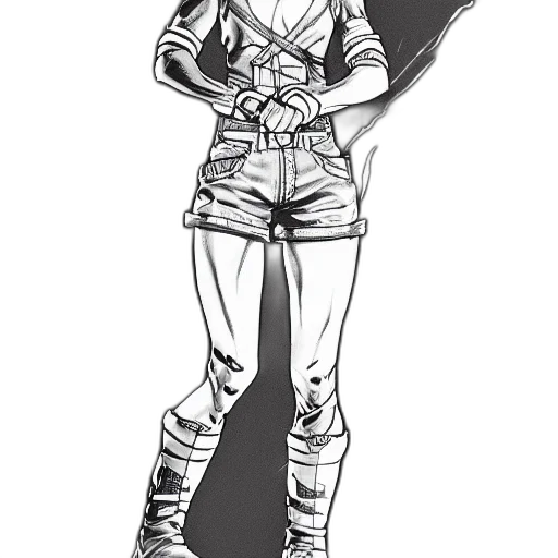 staff, jacket, weapon, sword, concept art, comic book art, cyberpunk, cartoon transparent PNG cut-out