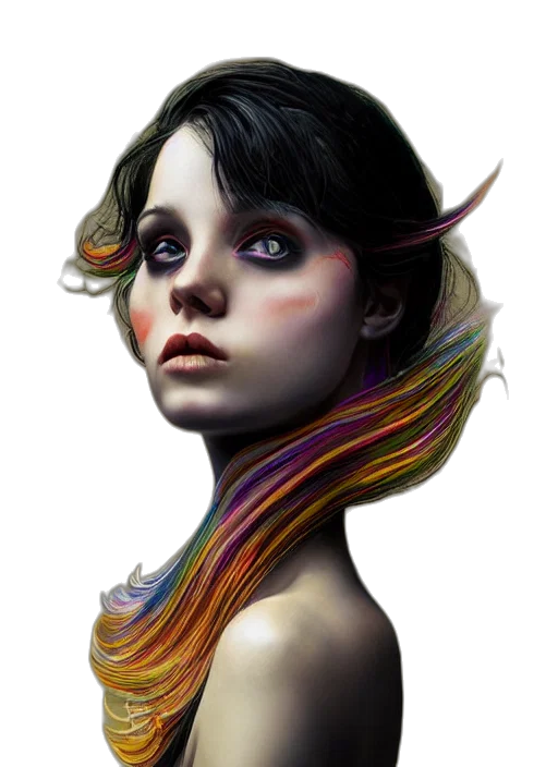 dragon, face, hair, mask transparent PNG cut-out