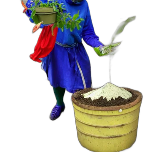 staff, concept art, 3d render, photorealistic, jester, scoops, handful, soil transparent PNG cut-out