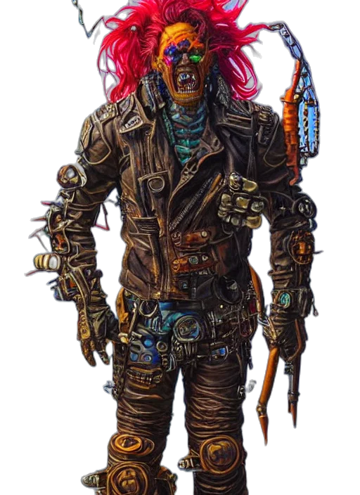 robot, staff, jacket, weapon transparent PNG cut-out