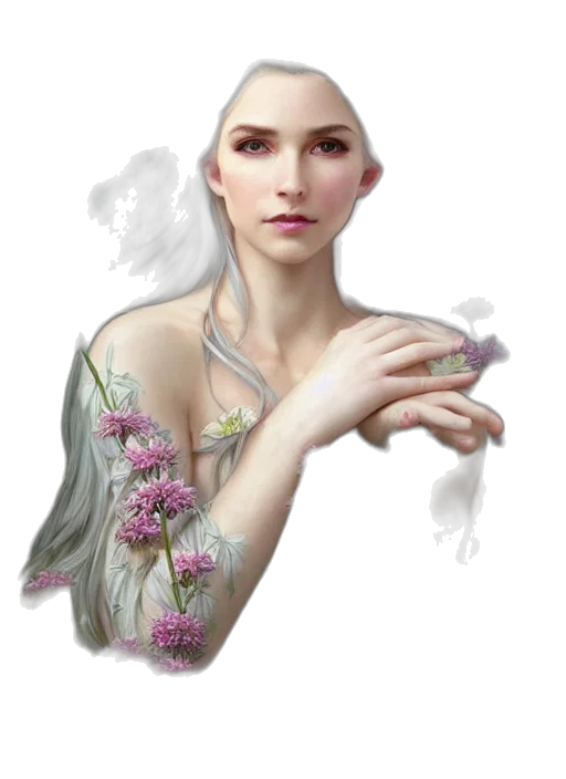 dress, jewelry, face, flower transparent PNG cut-out