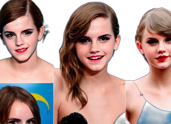 photorealistic, emma, watson, taylor, swift, selena, gomez, swim transparent PNG cut-out