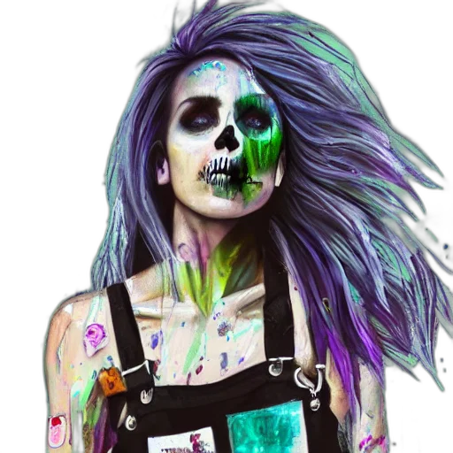 mask, face, fantasy art, watercolor, cyberpunk, concept art, neon lights, neon transparent PNG cut-out