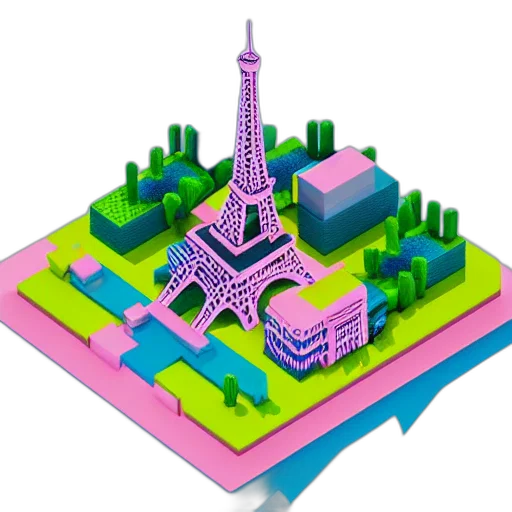 building, 3d render, pixel art, concept art transparent PNG cut-out