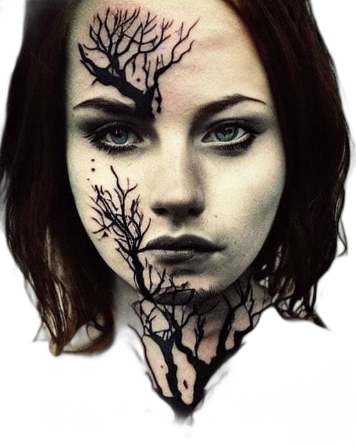 face, mask, tree, creature, photorealistic, fantasy art, watercolor, comic book art transparent PNG cut-out