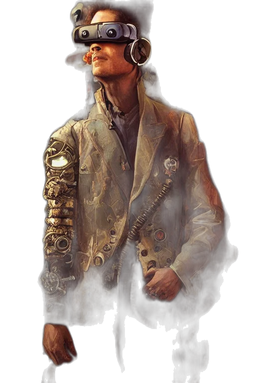 jacket, staff, face, concept art transparent PNG cut-out