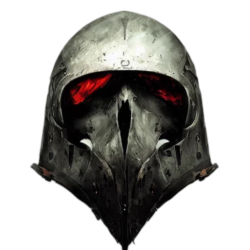 mask, face, sword, weapon, concept art, fantasy art, pixel art, comic book art transparent PNG cut-out