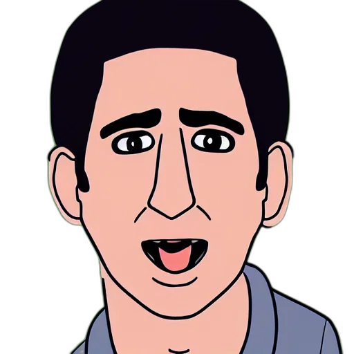 face, staff, cartoon, photorealistic, pixel art, 3d render, ross, geller transparent PNG cut-out